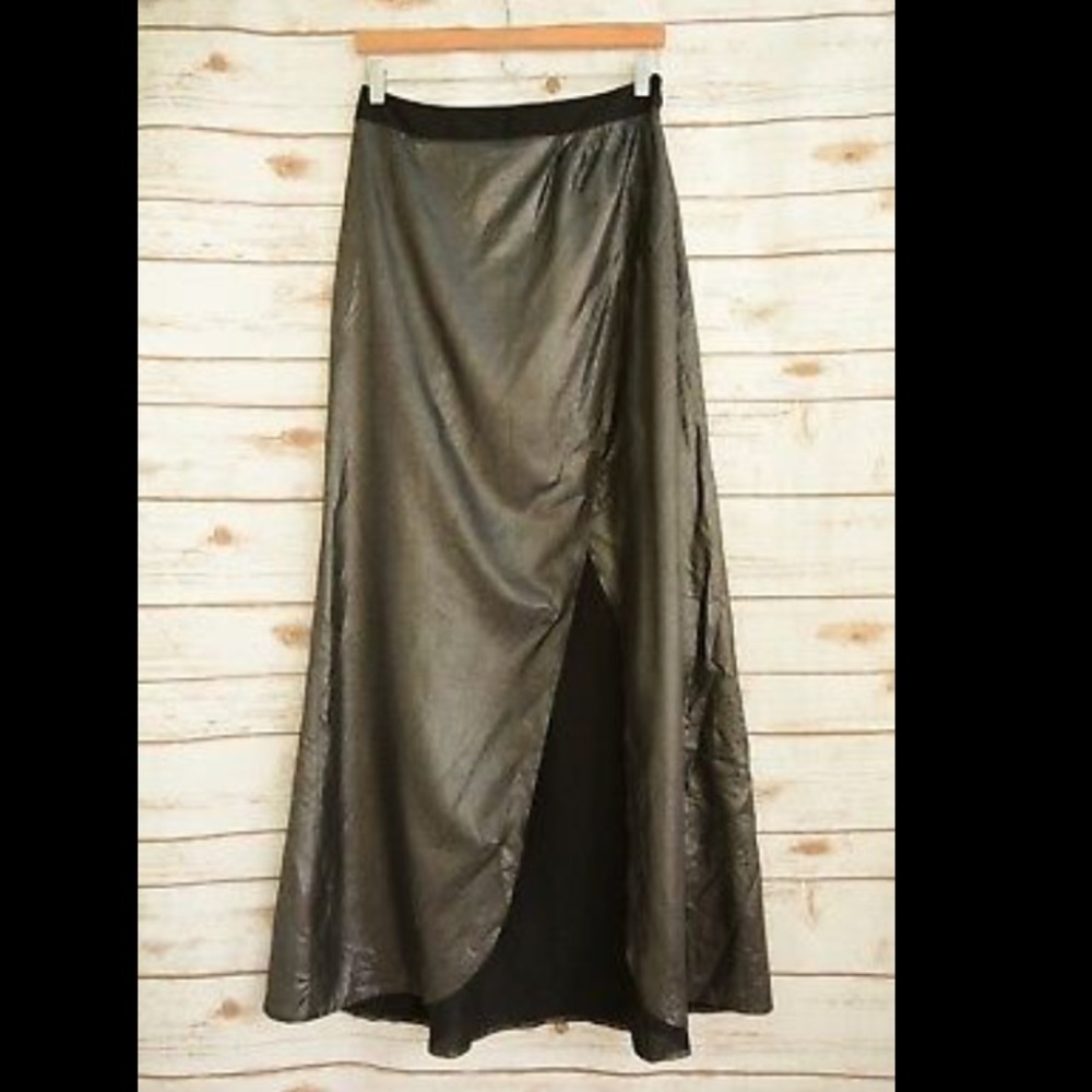 Express gunmetal silver skirt